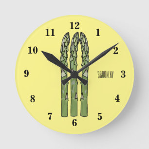 Asparagus cartoon afbeelding ronde klok