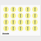 Asparagus cartoon afbeelding ronde sticker (Vel)