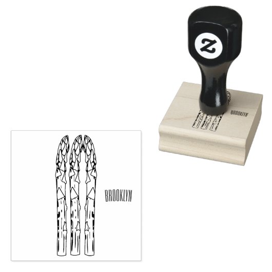 Asparagus cartoon afbeelding rubberstempel (Gestempeld)
