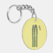 Asparagus cartoon afbeelding sleutelhanger (Voorkant Links)