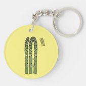Asparagus cartoon afbeelding sleutelhanger (Achterkant)