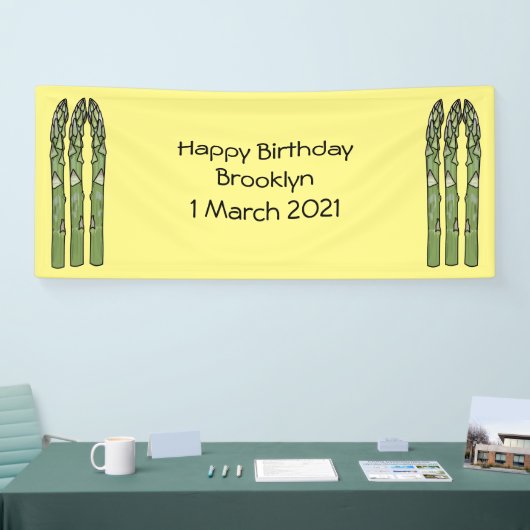 Asparagus cartoon afbeelding spandoek (Beurs)