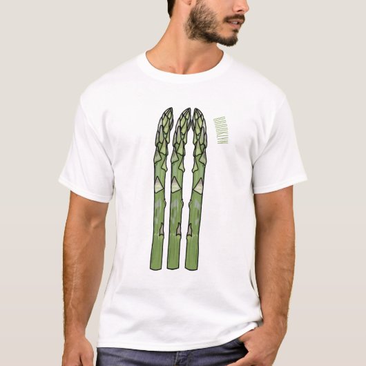 Asparagus cartoon afbeelding t-shirt (Voorkant)