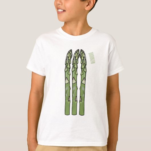 Asparagus cartoon afbeelding t-shirt (Voorkant)