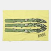 Asparagus cartoon afbeelding theedoek (Horizontaal)