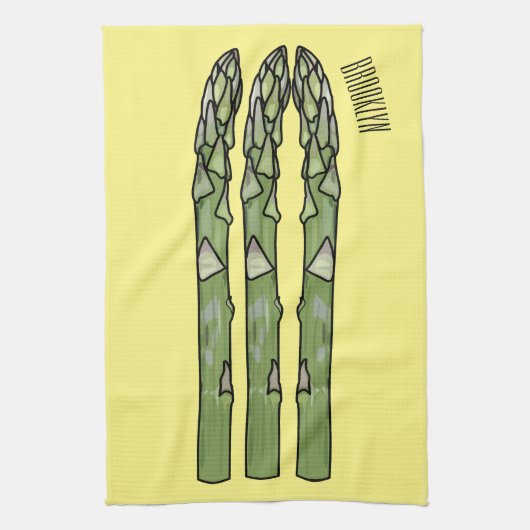 Asparagus cartoon afbeelding theedoek (Verticaal)