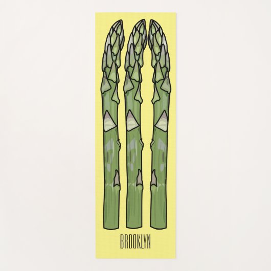 Asparagus cartoon afbeelding yogamat (Voorkant)