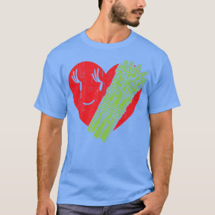 Asparagus Heart Garden Vegetable Vegetarian Vegan T-shirt