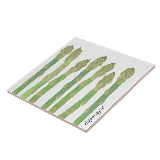 Asparagus keramische tegel tegeltje (Zijkant)