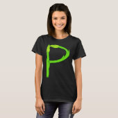 Asparagus Pee Letter P Visual Pun Vegetable Humor T-shirt (Voorkant volledig)