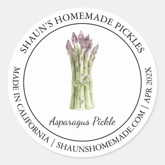 Asparagus Pickle Modern label (Voorkant)