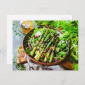 Asparagus Salad with Mixed Greens Feestdagenkaart (Voorkant / Achterkant)