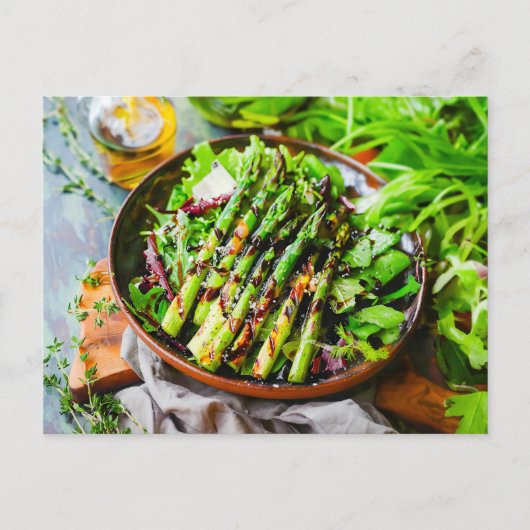 Asparagus Salad with Mixed Greens Feestdagenkaart (Voorkant)
