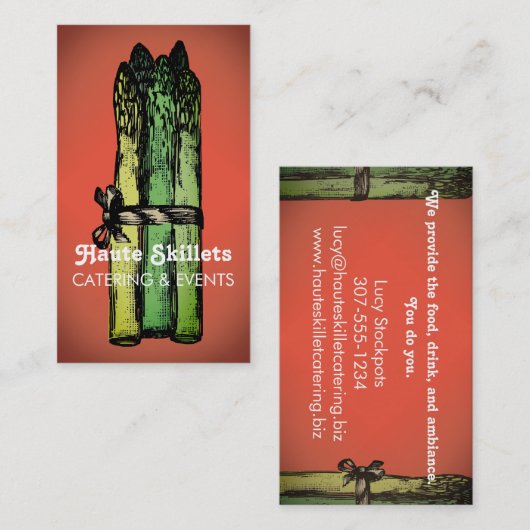 Asparagus speekselvis visitekaartje (Voorkant / Achterkant)