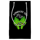 Asparagus Tips Funny Veggie Pun Dark BG Klein Cadeauzakje (Voorkant)