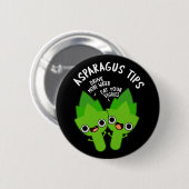 Asparagus Tips Funny Veggie Pun Dark BG Ronde Button 5,7 Cm (Voorkant /achterkant)