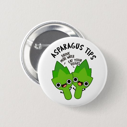 Asparagus Tips Funny Veggie Pun Ronde Button 5,7 Cm (Voorkant /achterkant)