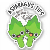 Asparagus Tips Funny Veggie Pun Sticker (Voorkant)