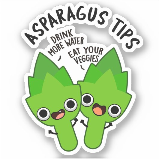 Asparagus Tips Funny Veggie Pun Sticker (Voorkant)
