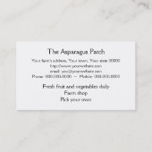 Asparagus visitekaartje (Achterkant)