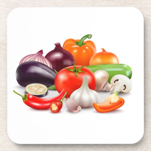 Asparagus Waterverf groenten Bier Onderzetter (Voorkant)