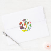 Asparagus Waterverf groenten Ronde Sticker (Envelop)