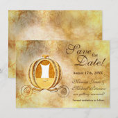 Aspeblinkant Assepoester Koets Save the Date Kaart (Voorkant / Achterkant)