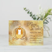 Aspeblinkant Assepoester Koets Save the Date Kaart (Staand voorkant)