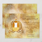 Aspekt Assepoester Koets Prinses Uitnodiging (Voorkant / Achterkant)