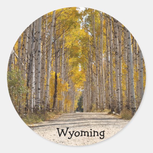 Aspen Alley in de herfst Ronde Sticker (Voorkant)