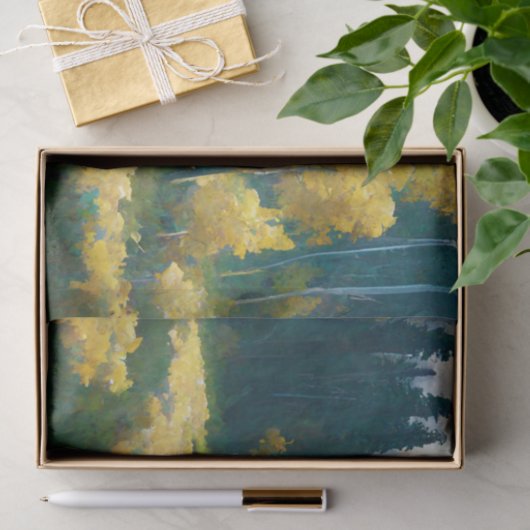 Aspen Autumn Forest Mountain Painting Tissuepapier (Geschenk)