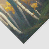 Aspen Autumn Trees Mountain Painting Tissuepapier (Detail)
