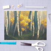 Aspen Autumn Trees Mountain Painting Tissuepapier (Craft)