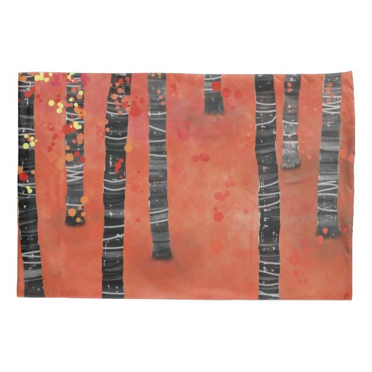 Aspen berkenboom boslandschap kussensloop (Achterkant-Links)