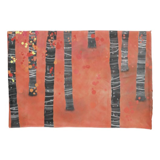 Aspen berkenboom boslandschap kussensloop (Voorkant-Links)