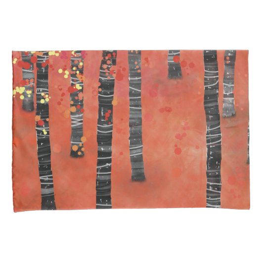 Aspen berkenboom boslandschap kussensloop (Voorkant-Rechts)