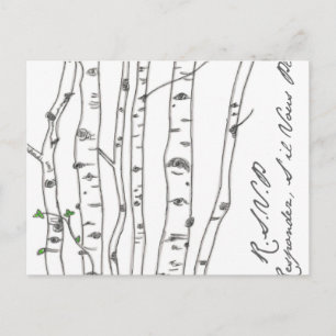 Aspen Birch Tree Grove RSVP Briefkaart