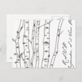 Aspen Birch Tree Grove RSVP-Briefkaart Uitnodiging Briefkaart (Voorkant / Achterkant)