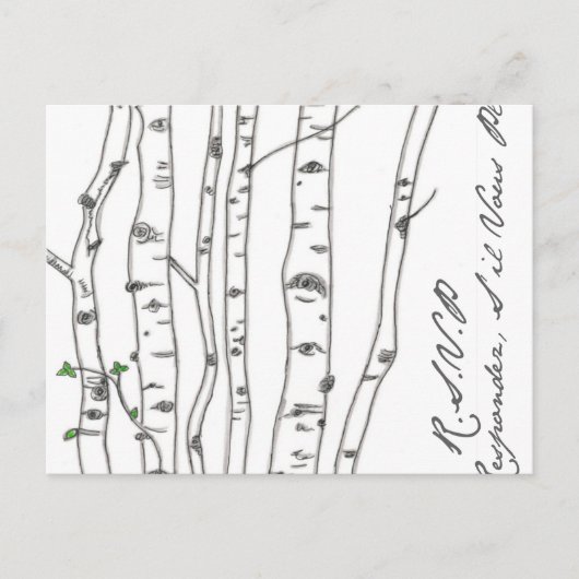 Aspen Birch Tree Grove RSVP-Briefkaart Uitnodiging Briefkaart (Voorkant)