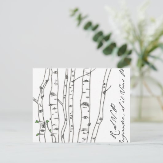 Aspen Birch Tree Grove RSVP-Briefkaart Uitnodiging Briefkaart (Staand voorkant)