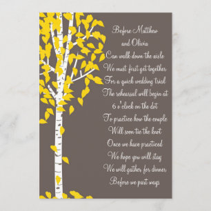 Aspen Birch Tree Rehearsal Dinner Invitations Kaart