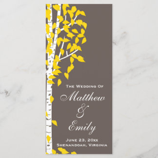 Aspen Birch Trees Trouwprogramma Programmakaart