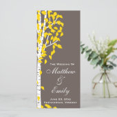 Aspen Birch Trees Trouwprogramma Programmakaart (Staand voorkant)