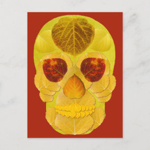 Aspen blad schedel 1 briefkaart