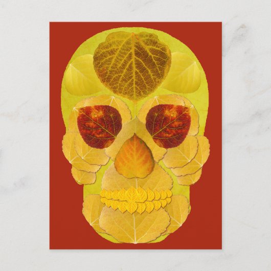 Aspen blad schedel 1 briefkaart (Voorkant)