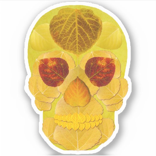 Aspen blad schedel 1 sticker (Voorkant)