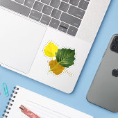 Aspen bladeren sticker (Laptop met iPhone)