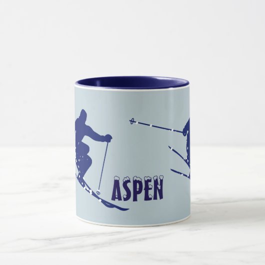 Aspen Blue Skier Mok (Midden)