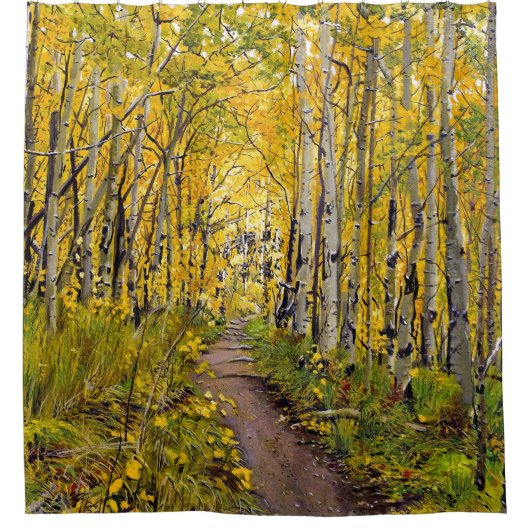 Aspen-bomen in de Herfst Douchegordijn (Voorkant)