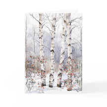 Aspen bomen in de winter kerst Kaart